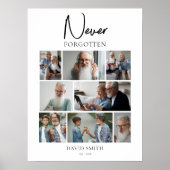 Moderne Minimalistische Herdenkingscustom Foto Col Poster (Voorkant)