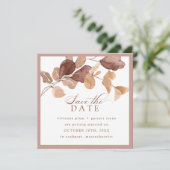 Moderne Minimalistische Herfstbladeren Save the Da Date (Staand voorkant)