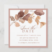 Moderne Minimalistische Herfstbladeren Save the Da Save The Date (Voorkant)