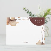 Moderne minimalistische herfstbloemen bedankkaart (Staand voorkant)