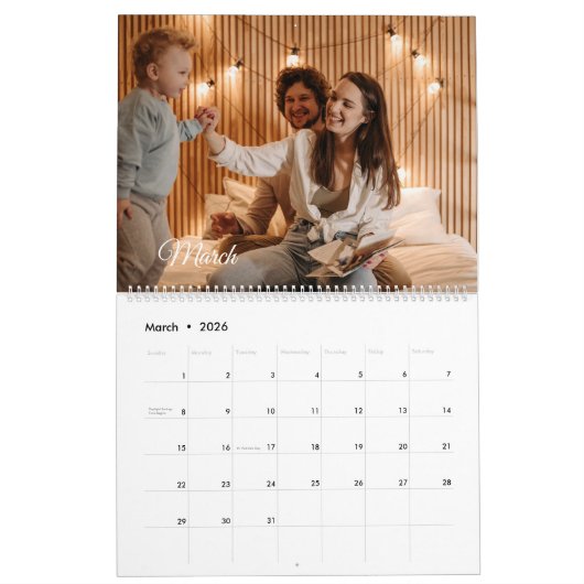 Moderne minimalistische herinneringen uit de multi kalender (Mar 2026)
