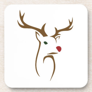 Moderne minimalistische hertenlijn kunst Kerstmis Bier Onderzetter