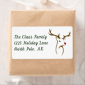 Moderne minimalistische hertenlijn kunst Kerstmis Etiket (Insitu)