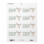 Moderne minimalistische hertenlijn kunst Kerstmis Etiket (Full Sheet)