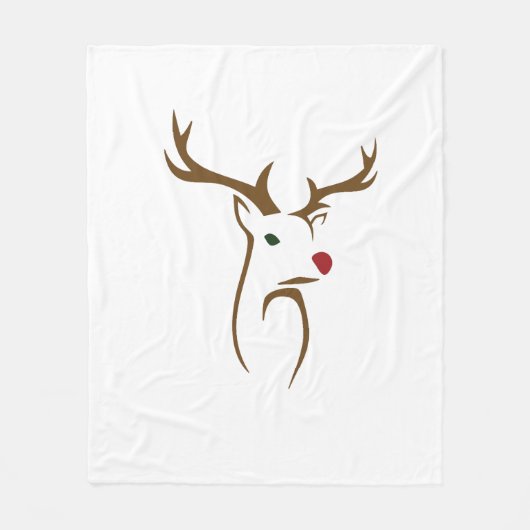 Moderne minimalistische hertenlijn kunst Kerstmis Fleece Deken (Voorkant)