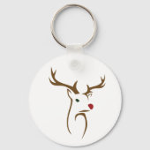 Moderne minimalistische hertenlijn kunst Kerstmis Sleutelhanger (Voorkant)