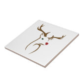 Moderne minimalistische hertenlijn kunst Kerstmis Tegeltje (Zijkant)