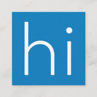 Moderne minimalistische HI - mijn naam is design - Vierkante Visitekaartje