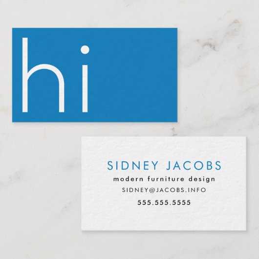Moderne minimalistische HI - mijn naam is design - Visitekaartje (Voorkant / Achterkant)