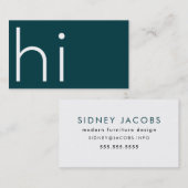 Moderne, minimalistische HI - mijn naam is design  Visitekaartje (Voorkant / Achterkant)