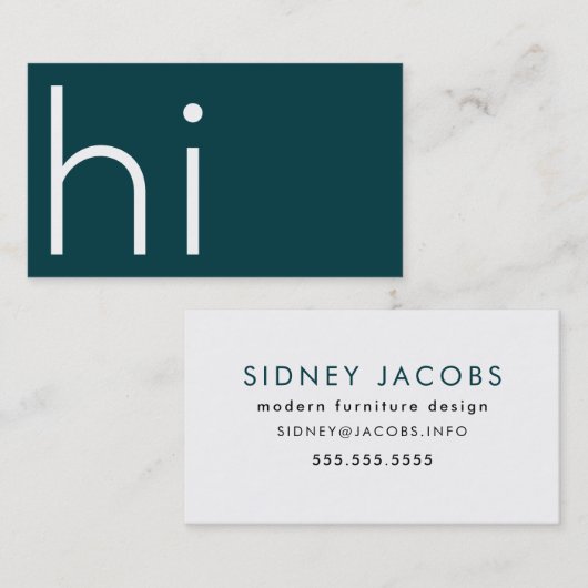 Moderne, minimalistische HI - mijn naam is design  Visitekaartje (Voorkant / Achterkant)