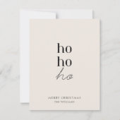 Moderne minimalistische Ho ho ho kerstvakantie Kaa Feestdagenkaart (Voorkant)