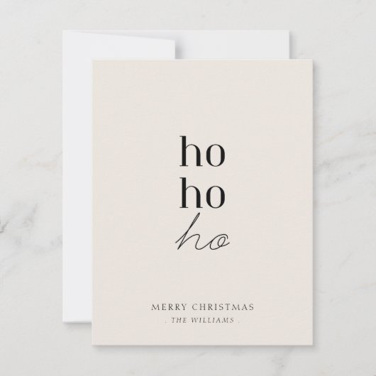Moderne minimalistische Ho ho ho kerstvakantie Kaa Feestdagenkaart (Voorkant)
