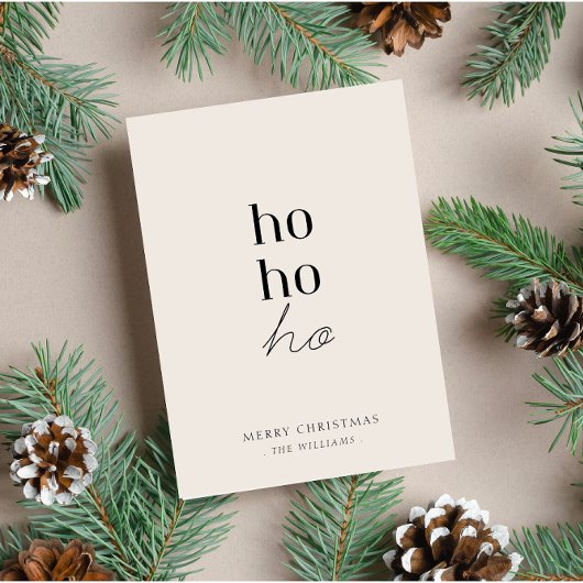 Moderne minimalistische Ho ho ho kerstvakantie Kaa Feestdagenkaart