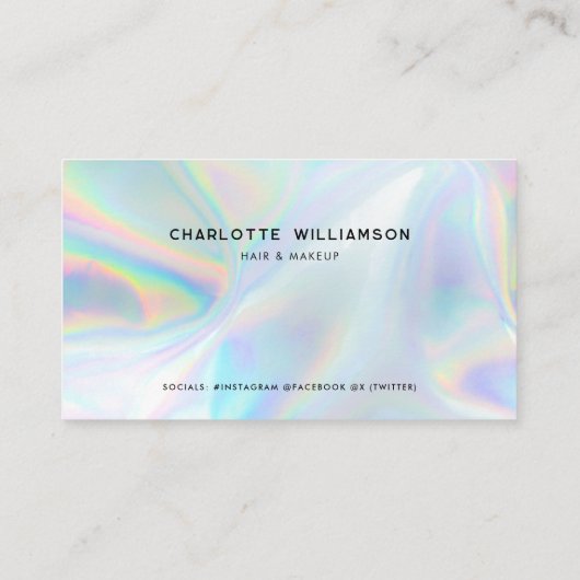 Moderne minimalistische holografische professional afsprakenkaartje (Achterkant)