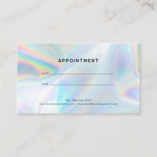 Moderne minimalistische holografische professional afsprakenkaartje (Voorkant)
