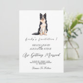 Moderne minimalistische hond foto bruiloft kaart (Staand voorkant)