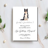 Moderne minimalistische hond foto bruiloft kaart