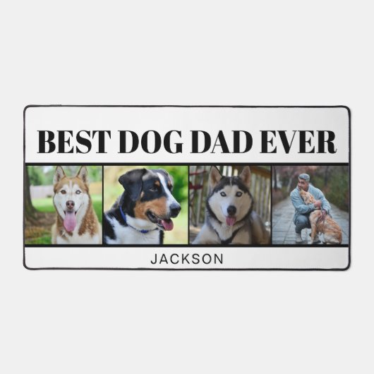 Moderne minimalistische hond vader vier foto colla bureaumat (Voorkant)
