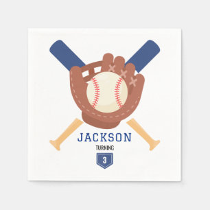 Moderne Minimalistische Honkbal Batter Op Verjaard Servet