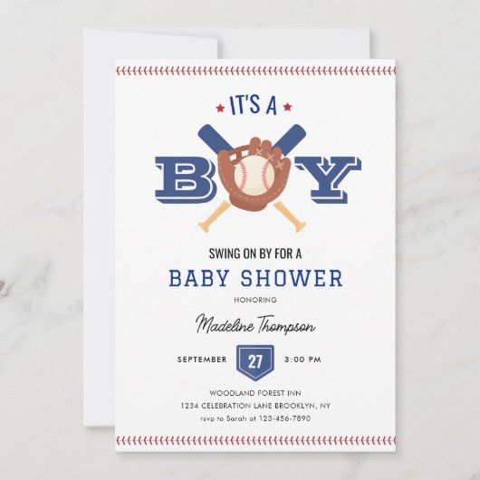 Moderne minimalistische honkbal Batter Up Baby sho Kaart (Voorkant)