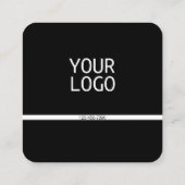 Moderne minimalistische horizontale strepen zwart  vierkante visitekaartje (Achterkant)