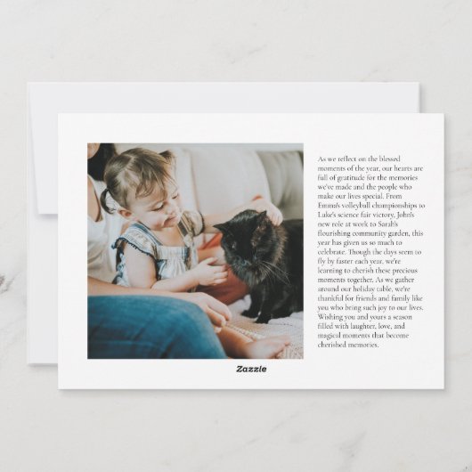 Moderne minimalistische horizontale vrolijke kerst feestdagenkaart (Achterkant)