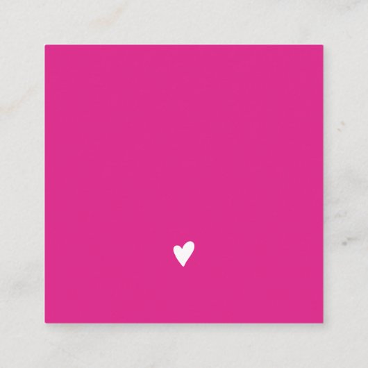Moderne minimalistische hot roze orde dank u vierkante visitekaartje (Achterkant)