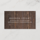 Moderne minimalistische houten board DRIVER Profes Visitekaartje (Achterkant)