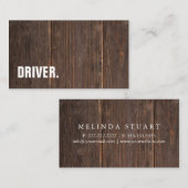 Moderne minimalistische houten board DRIVER Profes Visitekaartje (Voorkant / Achterkant)