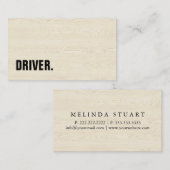 Moderne Minimalistische Houten Driver Professionee Visitekaartje (Voorkant / Achterkant)