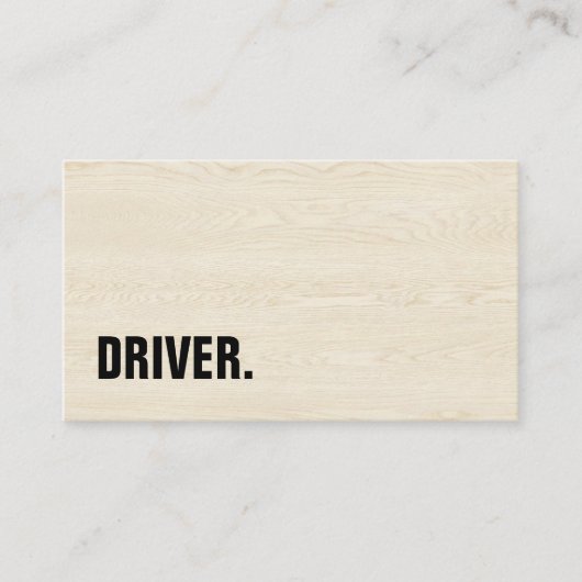 Moderne Minimalistische Houten Driver Professionee Visitekaartje (Voorkant)