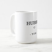 Moderne minimalistische HUBBY naam Koffiemok (Voorkant links)