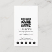 Moderne Minimalistische Huidverzorging Foto QR Cod Visitekaartje (Achterkant)