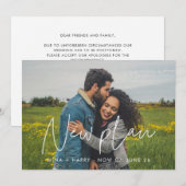 Moderne minimalistische Huwelijk Nieuwe Plan foto Aankondiging (Voorkant / Achterkant)
