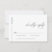 Moderne & Minimalistische Huwelijks RSVP Bijlageka Kaart (Voorkant)