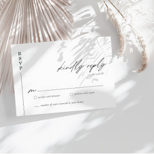 Moderne & Minimalistische Huwelijks RSVP Bijlageka Kaart