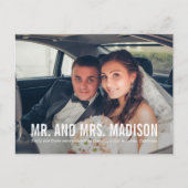 Moderne minimalistische huwelijksaankondiging briefkaart (Voorkant)