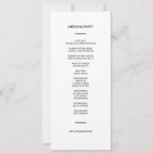 Moderne Minimalistische Huwelijksprogramma (Achterkant)