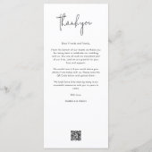 Moderne minimalistische huwelijksreceptie dank u & menu (Achterkant)