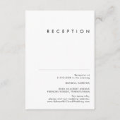 Moderne minimalistische huwelijksreceptie Kaart (Voorkant)