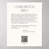 Moderne minimalistische huwelijksreis fonds bruilo poster (Voorkant)