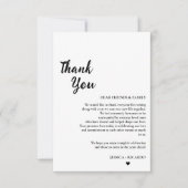 Moderne minimalistische huwelijkstafel Dank u kaar Bedankkaart (Voorkant)
