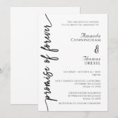 Moderne minimalistische huwelijksuitnodiging kaart (Voorkant / Achterkant)