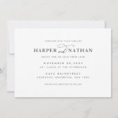 Moderne minimalistische huwelijksuitnodiging met f kaart (Achterkant)