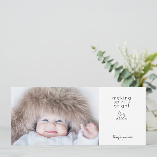 Moderne Minimalistische Hygge Vakantiefoto Feestdagenkaart (Staand voorkant)