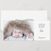 Moderne Minimalistische Hygge Vakantiefoto Feestdagenkaart (Voorkant / Achterkant)