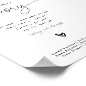 Moderne Minimalistische 'In Loving Memory' Trouwbo Poster (Hoek)