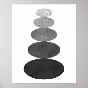 Moderne, minimalistische, ingebluste kunst poster