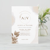 Moderne minimalistische Initiaal bruiloft Kaart (Staand voorkant)
